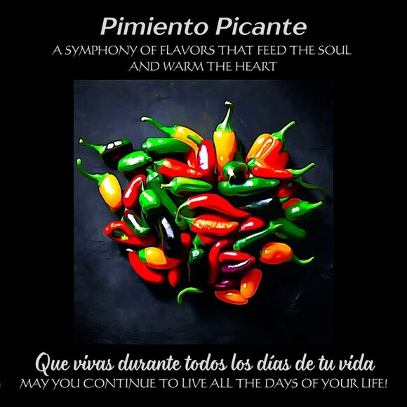 WALL ART -- CHILI PEPPERS 8X8 INCHES. A RAISED TILE IN A BLACK FRAME - Picture 3 of 3